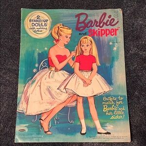 Vintage Original 1964 Mattel Barbie and Skipper Whitman publishing company doll